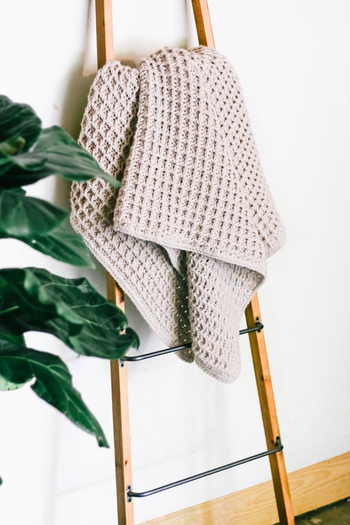 Woolly Waffles Throw Blanket Crochet Pattern