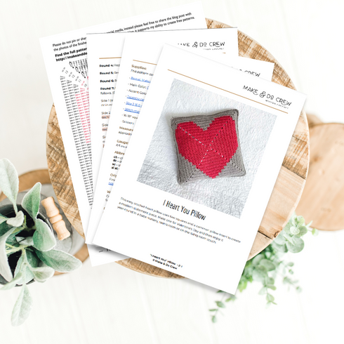 Heart Pillow Crochet Pattern