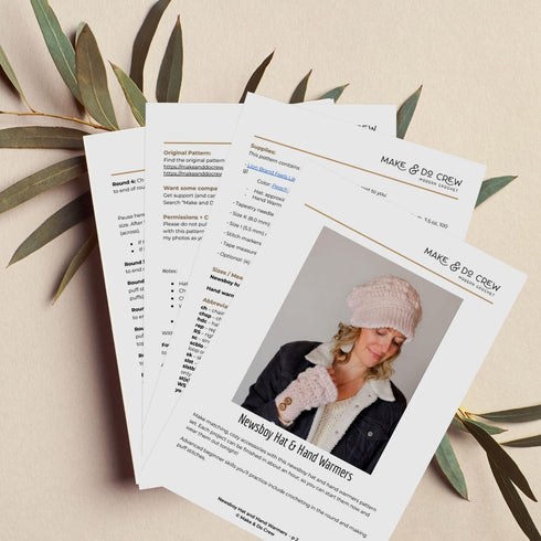 Crochet Newsboy Hat + Hand Warmers