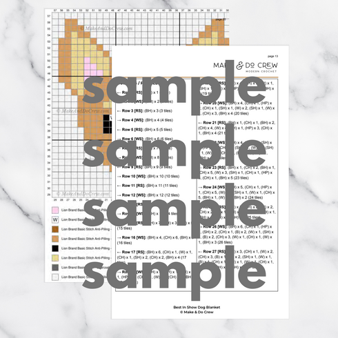 Bulldog / Pitbull Dog Blanket Crochet Pattern