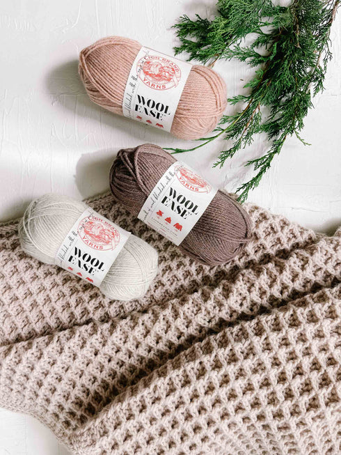 Woolly Waffles Throw Blanket Crochet Pattern