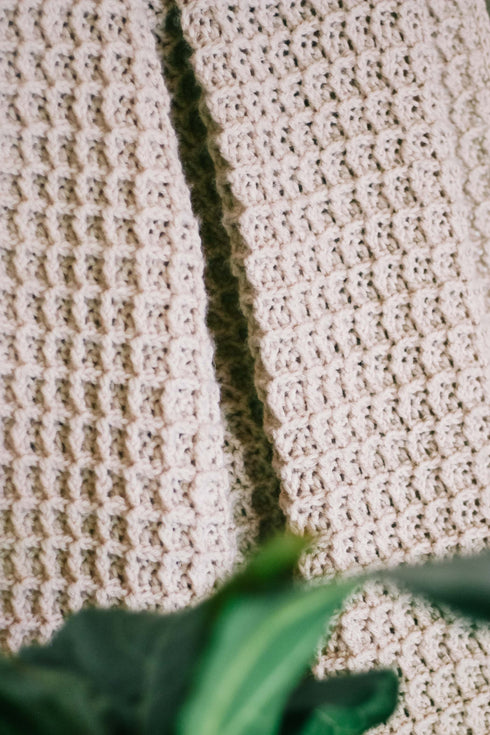 Woolly Waffles Throw Blanket Crochet Pattern