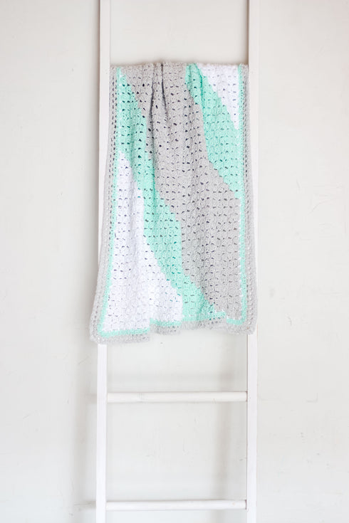 Slanted Stripes Baby Blanket Crochet Pattern