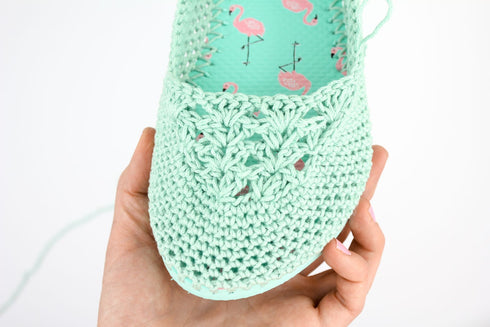 Summer Slippers With Flip Flop Soles Crochet Pattern