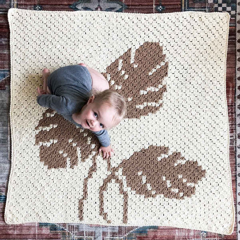 Monstera C2C Blanket Crochet Pattern