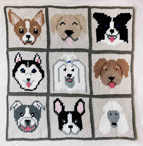 Husky / Malamute Dog Blanket Crochet Pattern