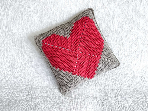 Heart Pillow Crochet Pattern