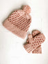Faux "Knit" Beanie + Mittens Crochet Pattern