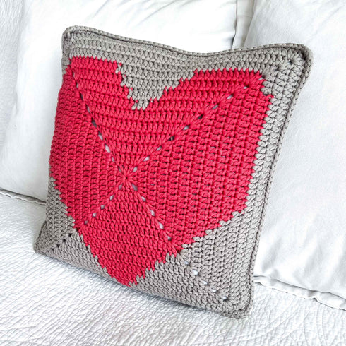 Heart Pillow Crochet Pattern