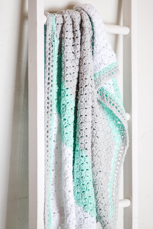 Slanted Stripes Baby Blanket Crochet Pattern