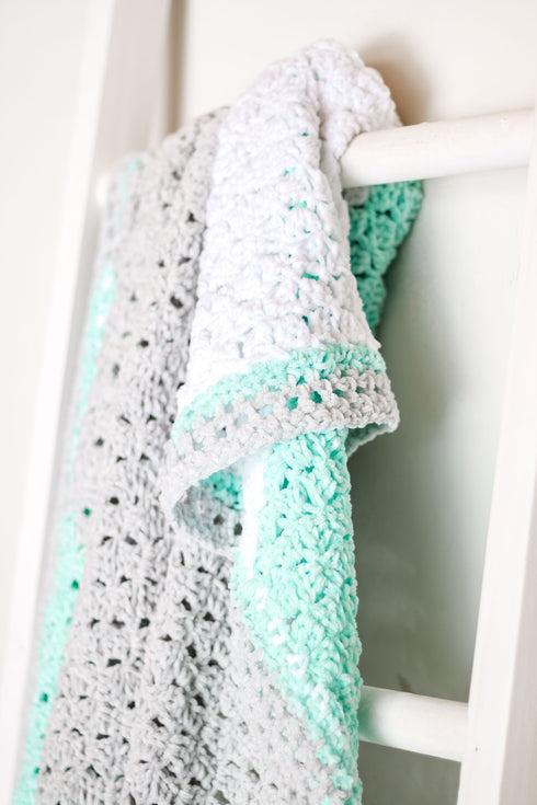 Slanted Stripes Baby Blanket Crochet Pattern