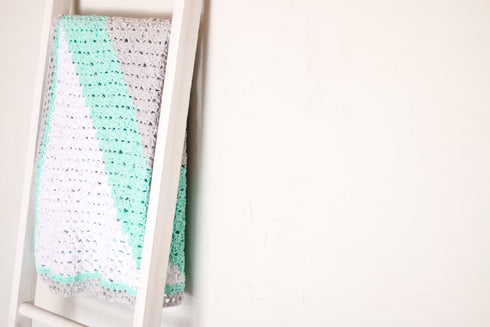 Slanted Stripes Baby Blanket Crochet Pattern