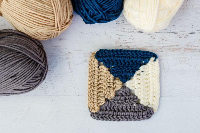 Quad Color Throw Crochet Pattern