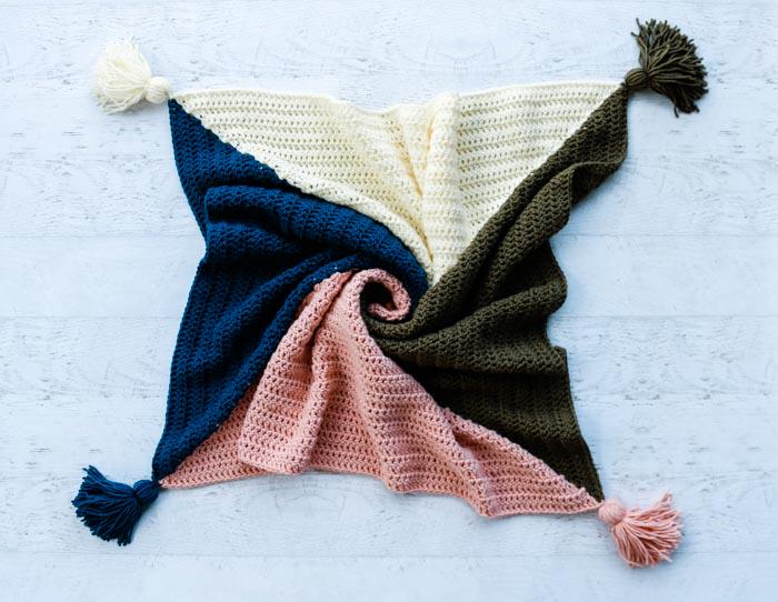 Quad Color Throw Crochet Pattern