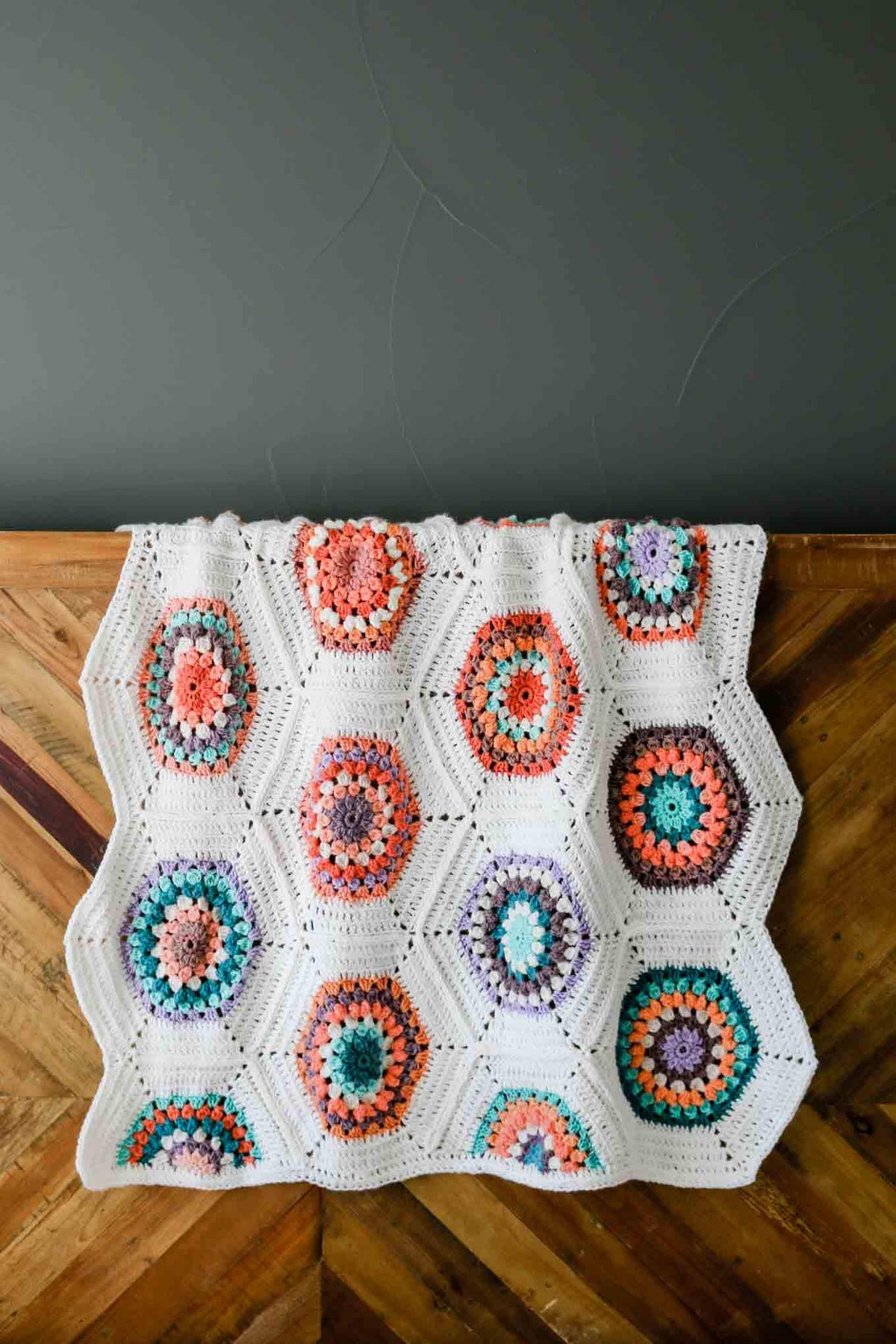 Grandmother's Flower Garden Quilt Crochet Pattern