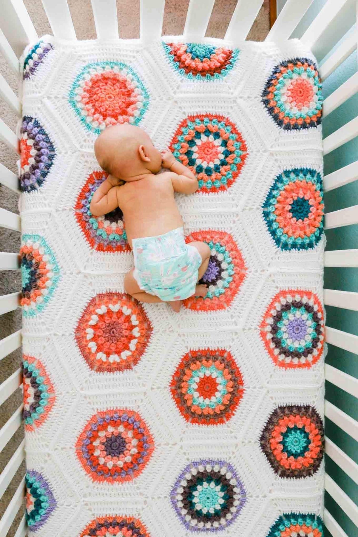 Grandmother's Flower Garden Quilt Crochet Pattern