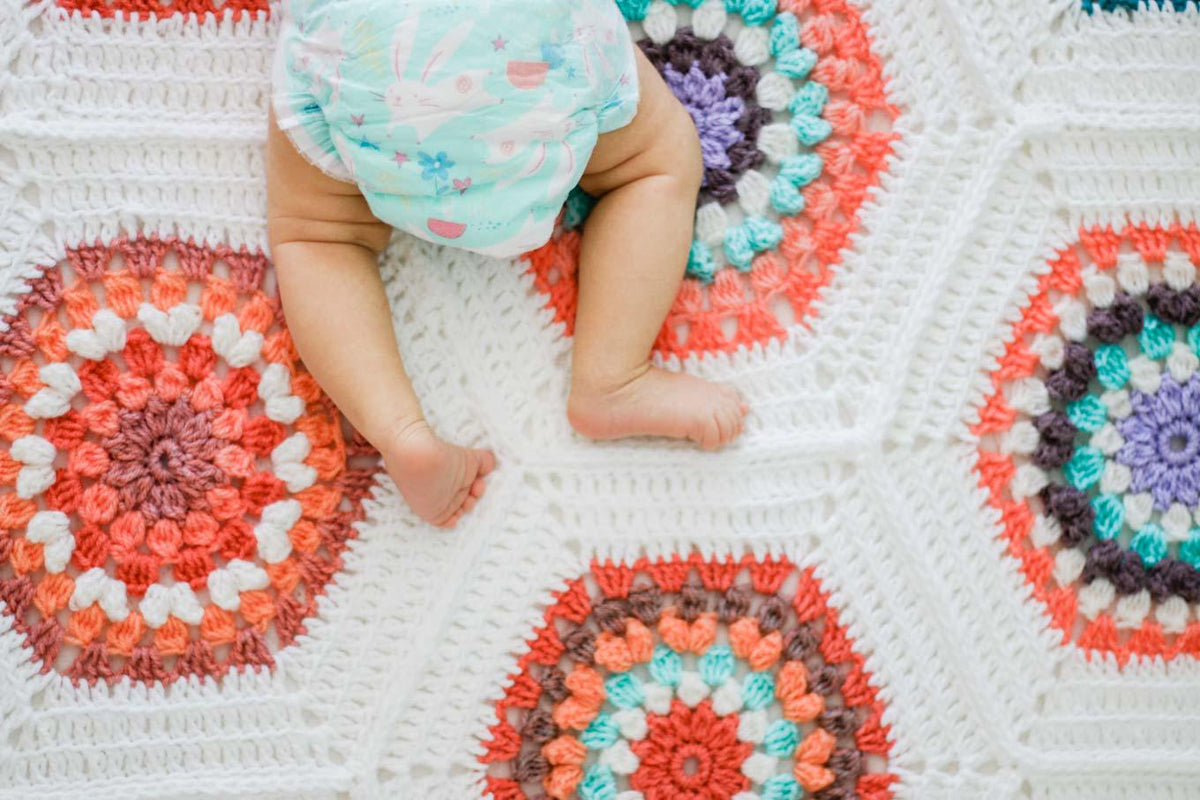 Grandmother's Flower Garden Quilt Crochet Pattern