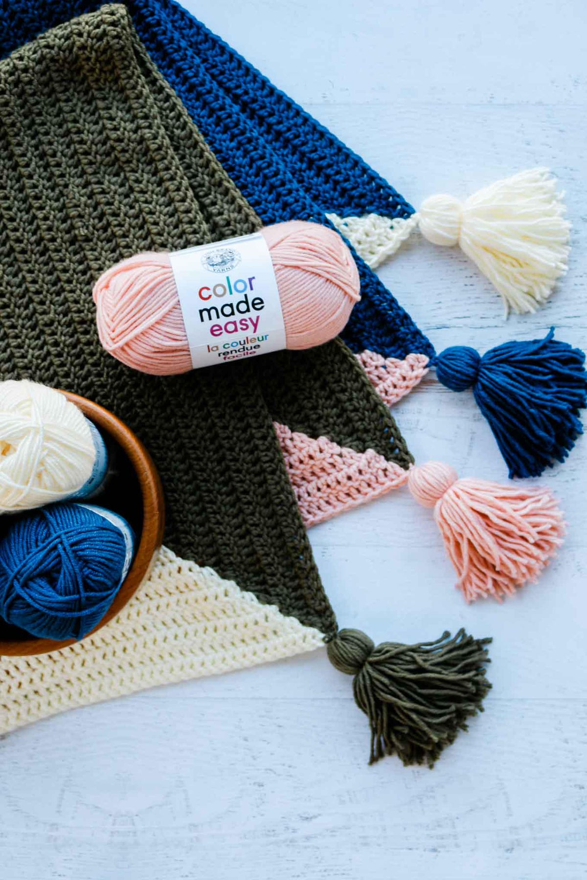 Quad Color Throw Crochet Pattern