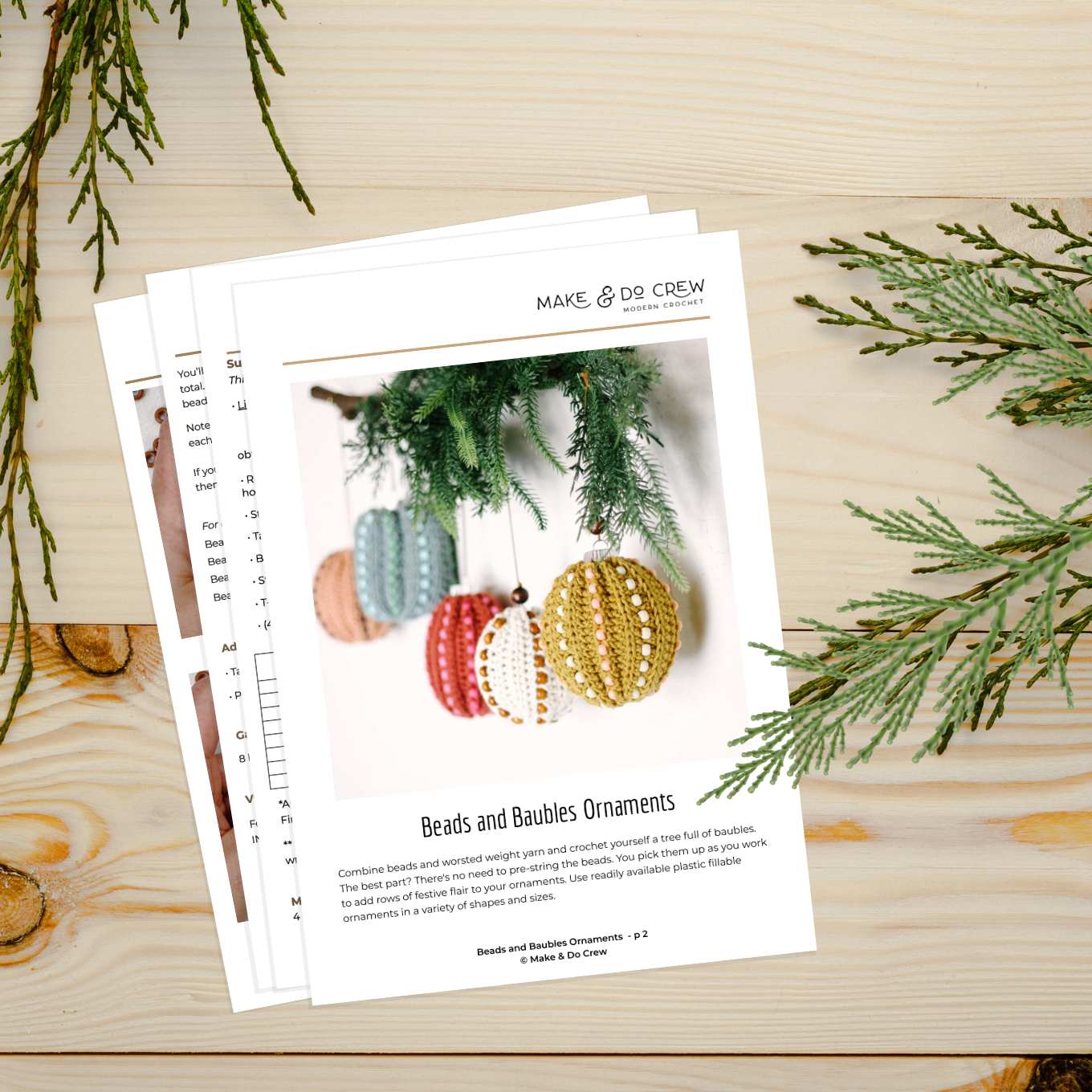 Beads and Baubles Ornaments Crochet Pattern