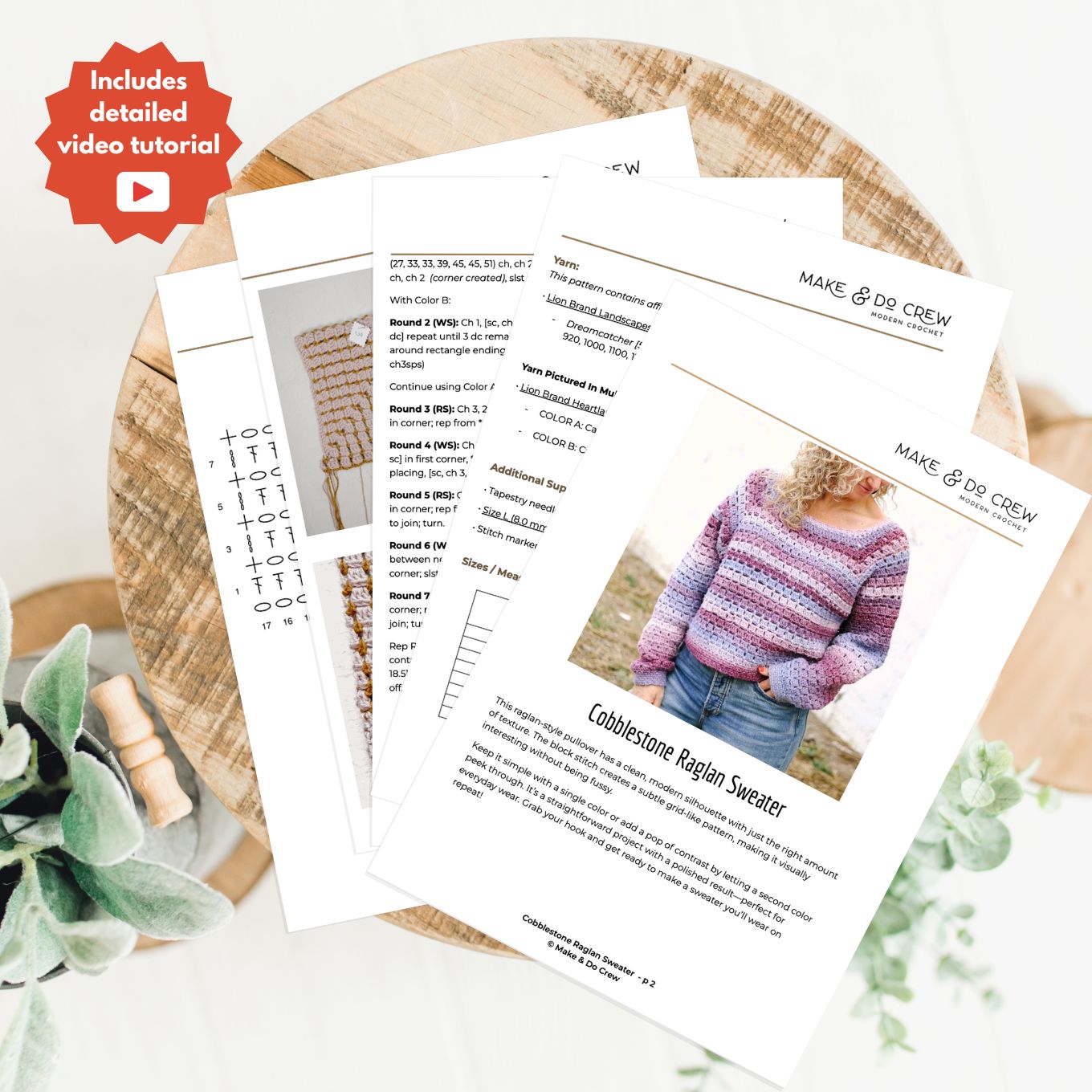 Cobblestone Raglan Crochet Pattern