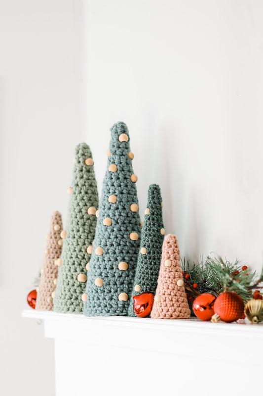 Beads and Baubles Christmas Trees Crochet Pattern