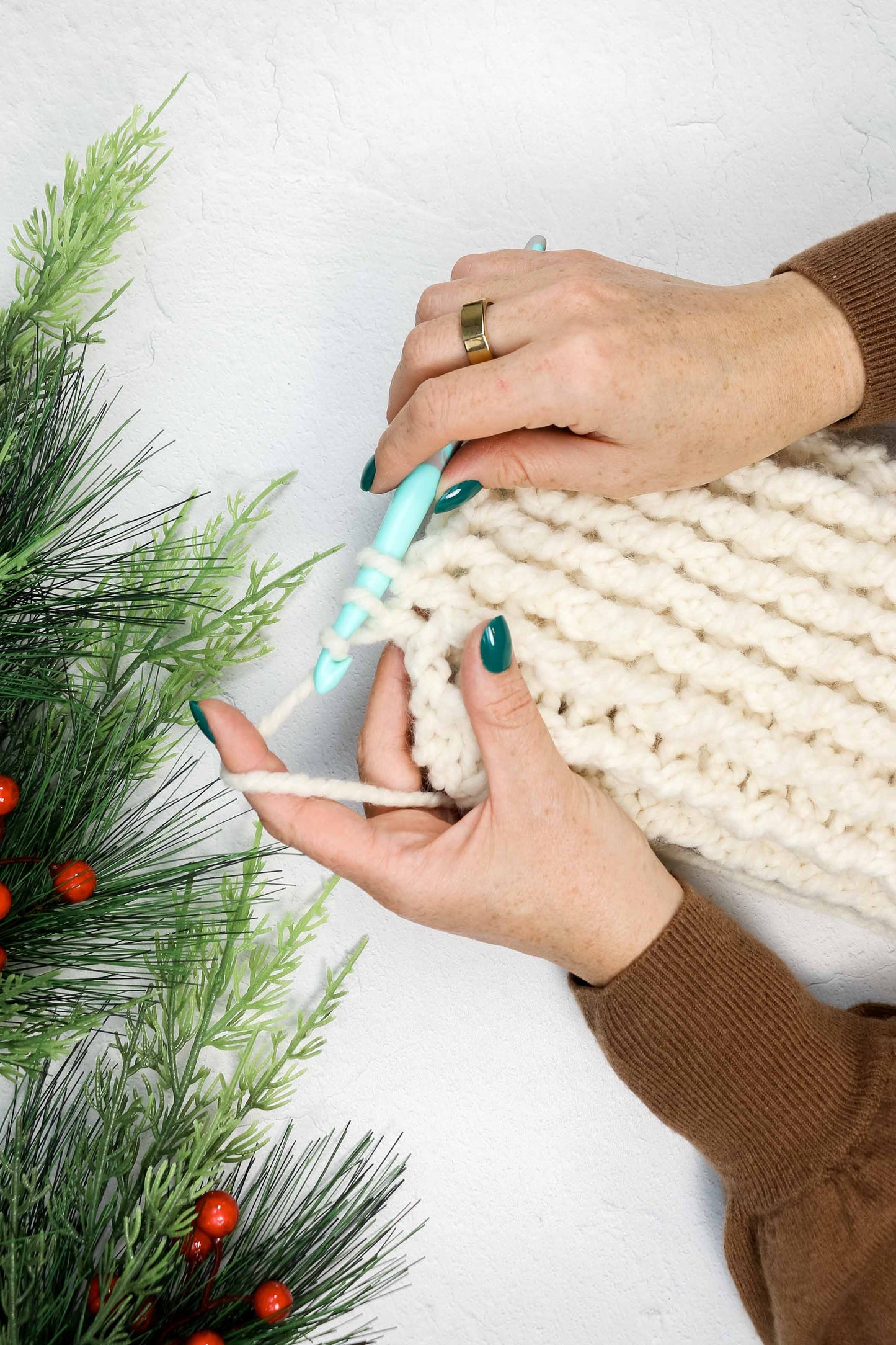 Holly Jolly Hurry Stocking Crochet Pattern