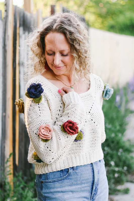 Full Bloom Pullover Crochet Pattern E-book
