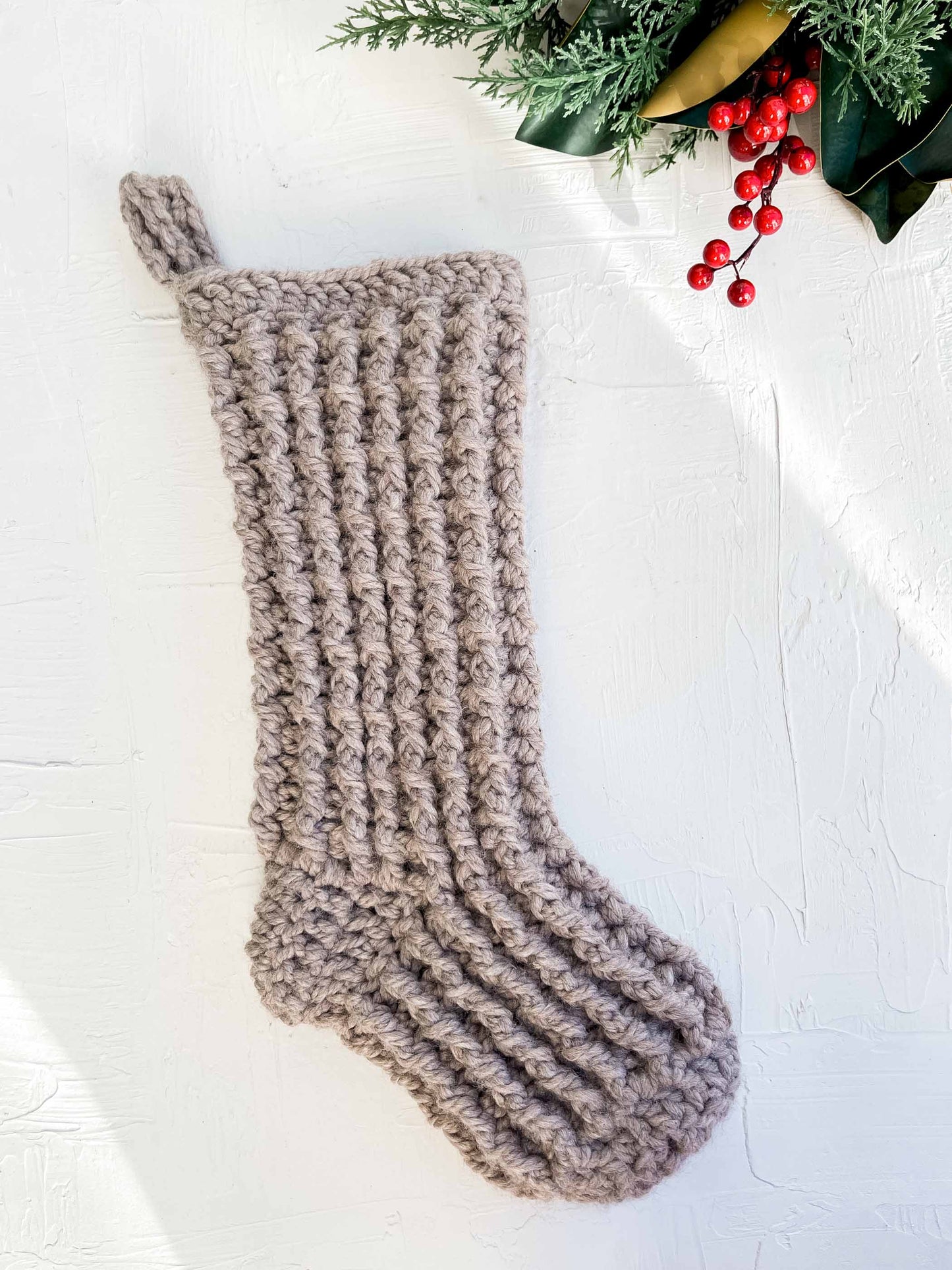 Holly Jolly Hurry Stocking Crochet Pattern