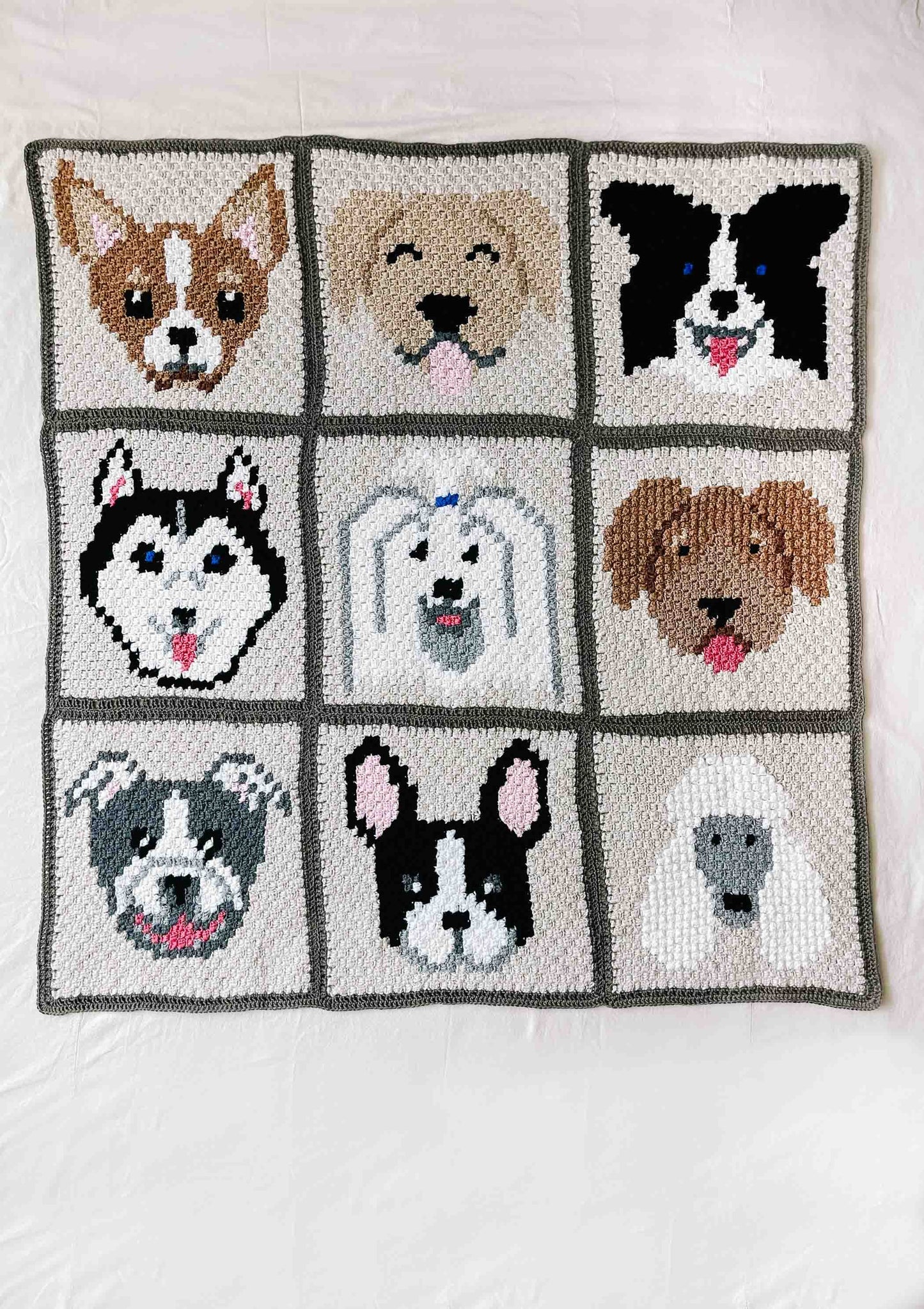 French Bulldog / Boston Terrier Dog Blanket Crochet Pattern