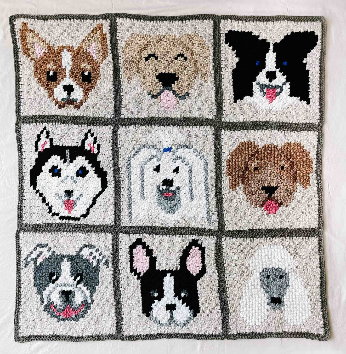Husky / Malamute Dog Blanket Crochet Pattern