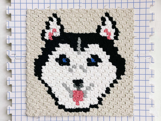 Husky / Malamute Dog Blanket Crochet Pattern