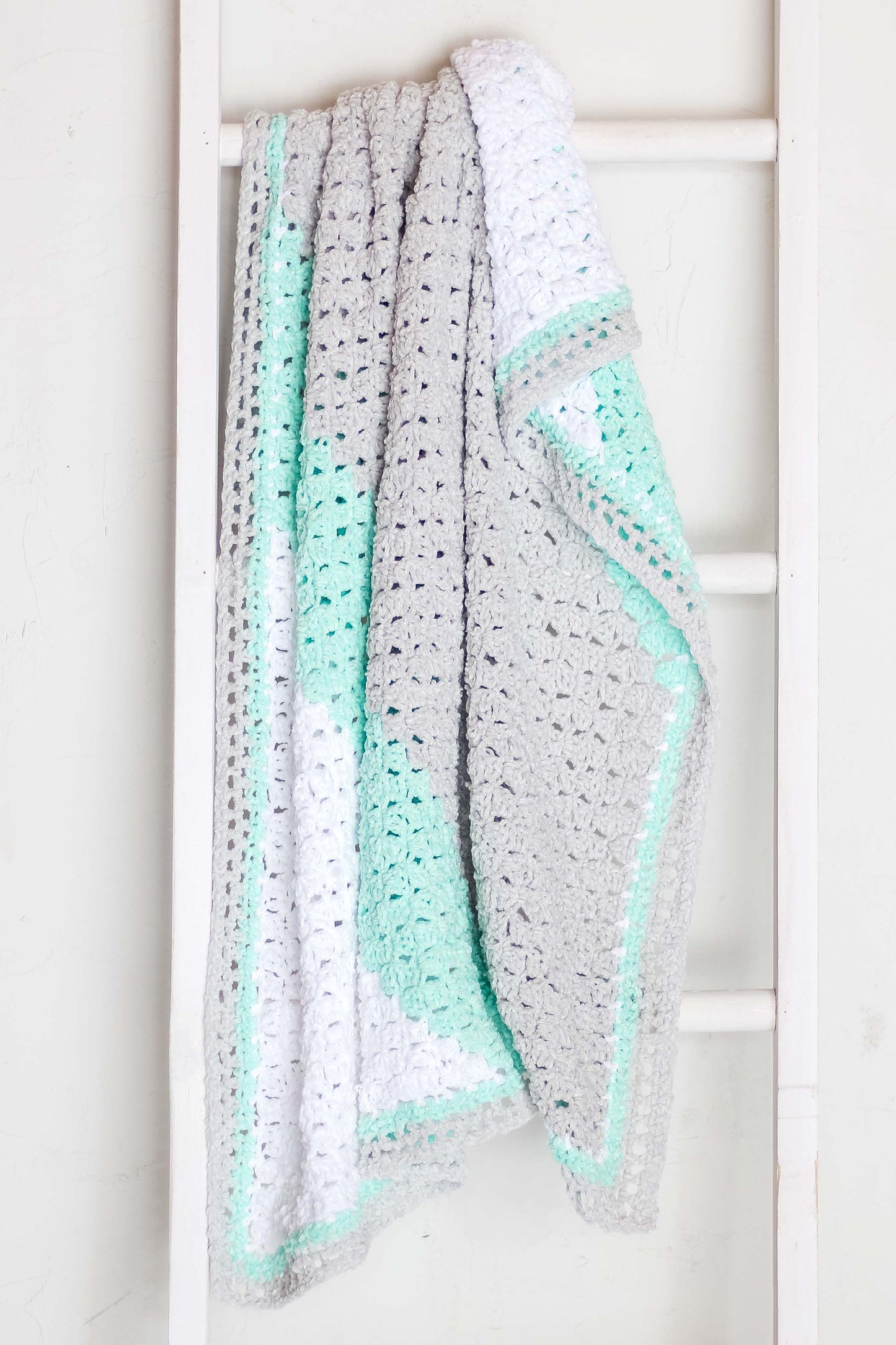 Slanted Stripes Baby Blanket Crochet Pattern