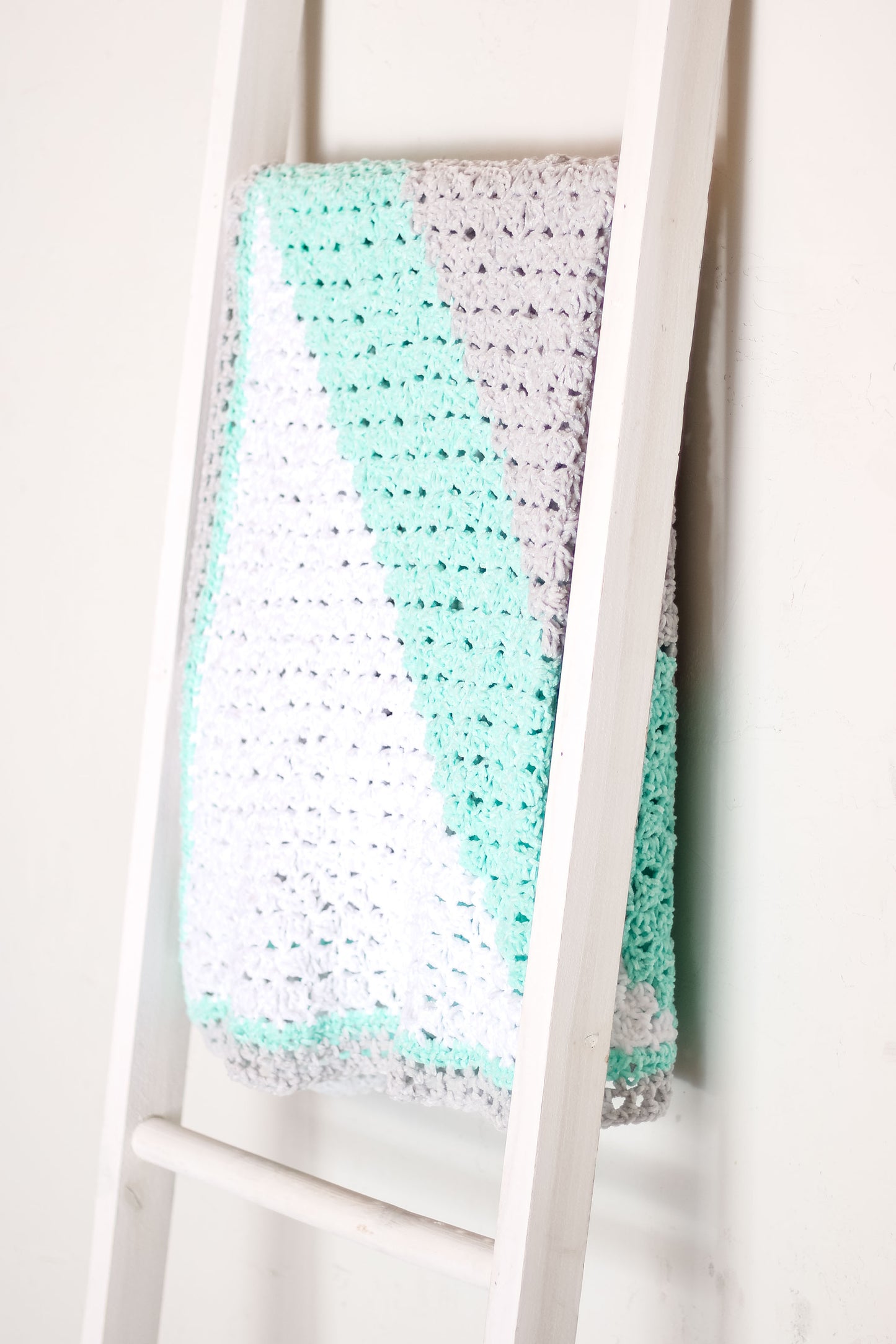 Slanted Stripes Baby Blanket Crochet Pattern