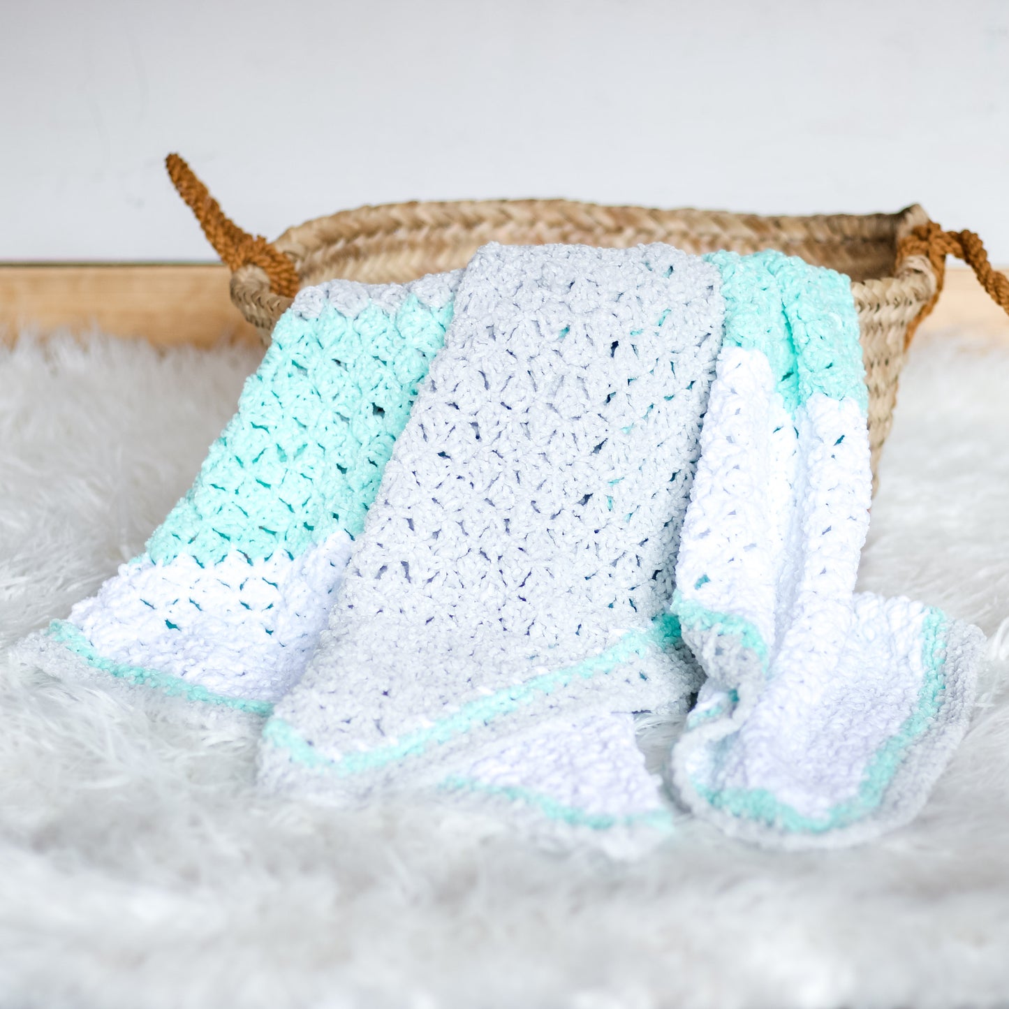 Slanted Stripes Baby Blanket Crochet Pattern